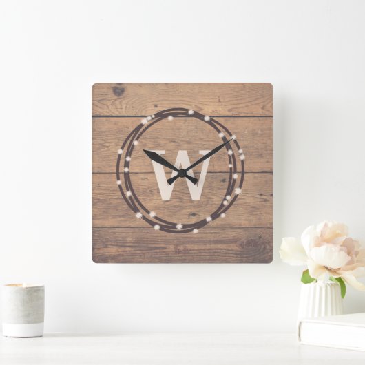 Monogram design vierkante klok (Huis)