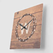 Monogram design vierkante klok (Hoek)