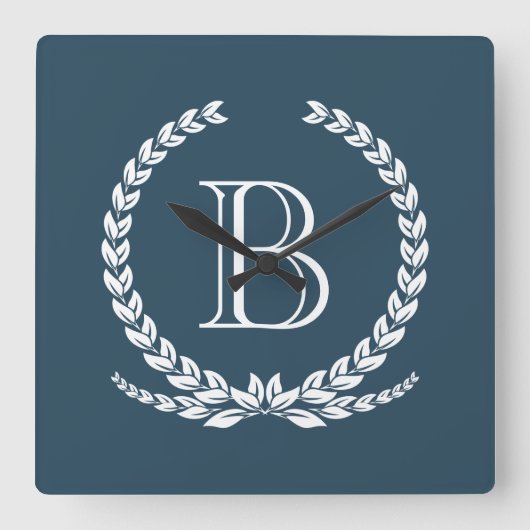 Monogram design vierkante klok (Voorkant)