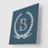 Monogram design vierkante klok (Hoek)