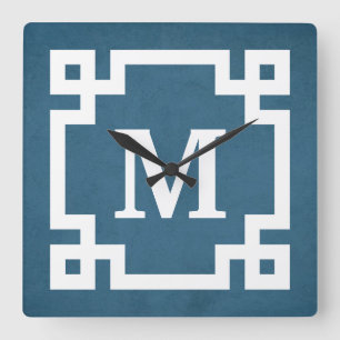 Monogram design vierkante klok