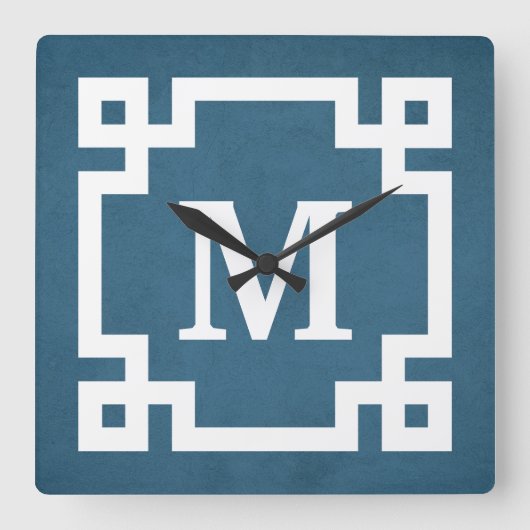 Monogram design vierkante klok (Voorkant)