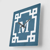 Monogram design vierkante klok (Hoek)