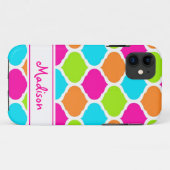 Monogram Designer Quatrefoil Lattice Patroon Case-Mate iPhone Case (Achterkant (horizontaal))