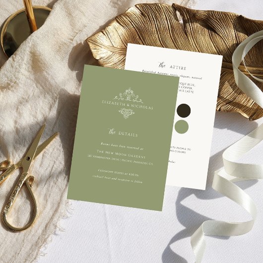  monogram | Details bruiloft gast Informatiekaartje