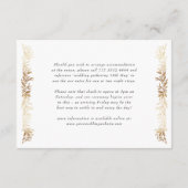 monogram details elegant gold botanical wedding informatiekaartje (Achterkant)