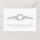 Monogram Details Elegante Sage Green Leafy Wedding Informatiekaartje (Voorkant)