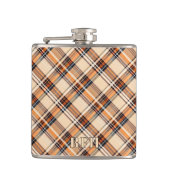 Monogram, Diagonal Plaid Vinyl Wrapped Hip Flask Heupfles (Voorkant)