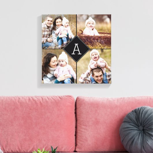 Monogram Diamant Aangepaste Fotocanvas Canvas Afdruk (Insitu (Woonkamer))