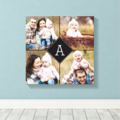 Monogram Diamant Aangepaste Fotocanvas Canvas Afdruk (Insitu (Houten vloer))