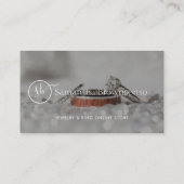 Monogram Diamanten Ringen en Parels Trouwwebsite Visitekaartje (Achterkant)