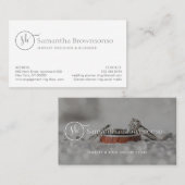 Monogram Diamanten Ringen en Parels Trouwwebsite Visitekaartje (Voorkant / Achterkant)