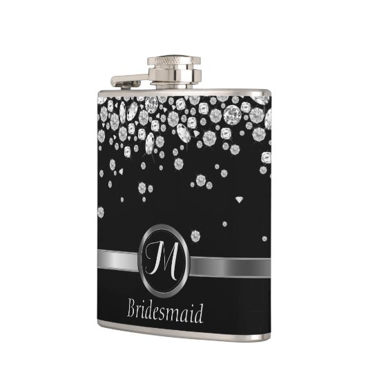 Monogram Diamond - Bridesmaid Heupfles (Links)