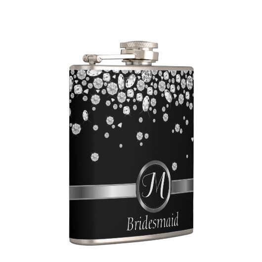 Monogram Diamond - Bridesmaid Heupfles (Rechts)