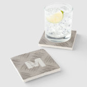 Monogram Diamond Grey Metal Bord Stenen Onderzetter (Zijkant)