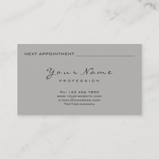 Monogram Diamond Grijs Goud Confetti Blogger Afsprakenkaartje (Achterkant)