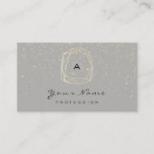 Monogram Diamond Grijs Goud Confetti Blogger Afsprakenkaartje (Voorkant)