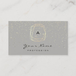 Monogram Diamond Grijs Goud Confetti Blogger Afsprakenkaartje