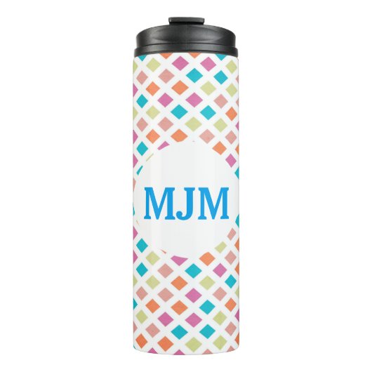 Monogram Diamond Pattern Thermal Tumbler Thermosbeker (Voorkant)