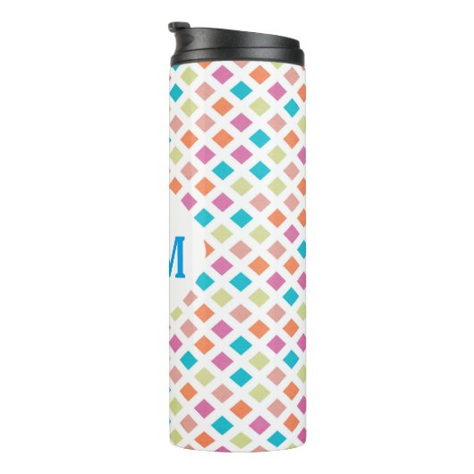 Monogram Diamond Pattern Thermal Tumbler Thermosbeker (Geroteerd rechts)