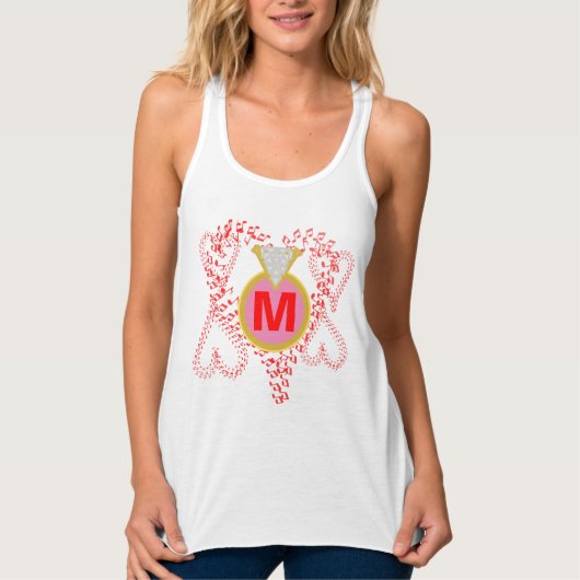 Monogram Diamond Ring Hearts Tanktop (Voorkant)