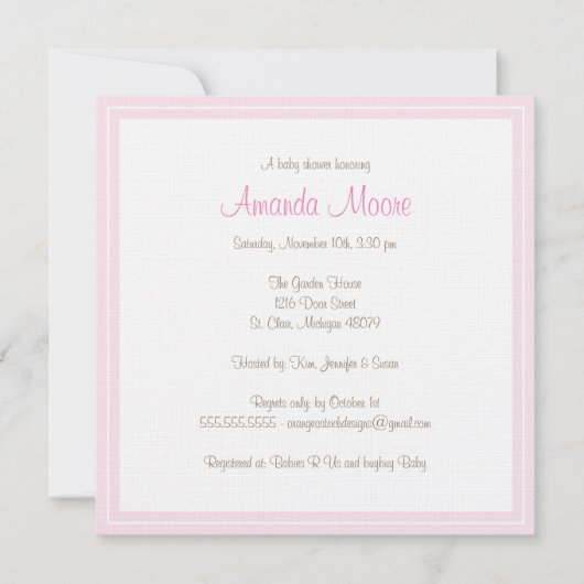 Monogram Diaper en de Uitnodiging van het Baby sho (Achterkant)