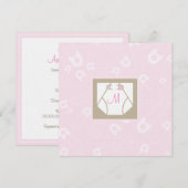 Monogram Diaper en de Uitnodiging van het Baby sho (Voorkant / Achterkant)