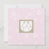 Monogram Diaper en de Uitnodiging van het Baby sho (Voorkant)