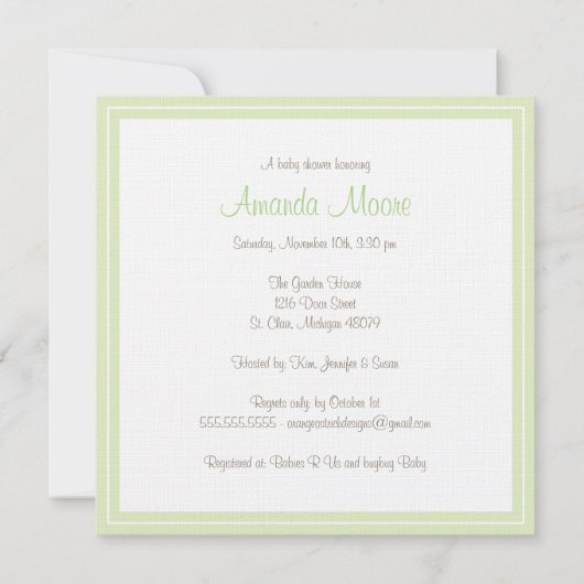 Monogram Diaper en de Uitnodiging van het Baby sho (Achterkant)