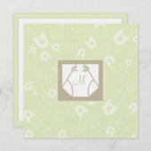 Monogram Diaper en de Uitnodiging van het Baby sho (Voorkant / Achterkant)