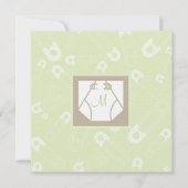 Monogram Diaper en de Uitnodiging van het Baby sho (Voorkant)
