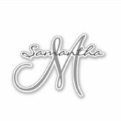 Monogram Die-Cut Aangepast Gepersonaliseerd Sticker (Voorkant)
