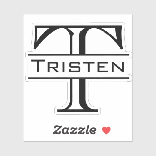 Monogram Die Cut Custom Personalized Sticker (Vel)