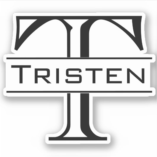 Monogram Die Cut Custom Personalized Sticker (Voorkant)