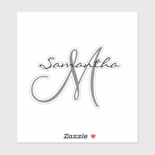 Monogram Die Cut Custom Sticker (Vel)