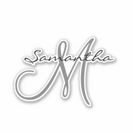 Monogram Die Cut Custom Sticker (Voorkant)