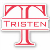 Monogram die op maat gesneden Aangepaste sticker (Voorkant)