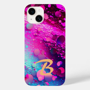 Monogram Diep Roze Holografische Glitter Case-Mate iPhone 14 Hoesje