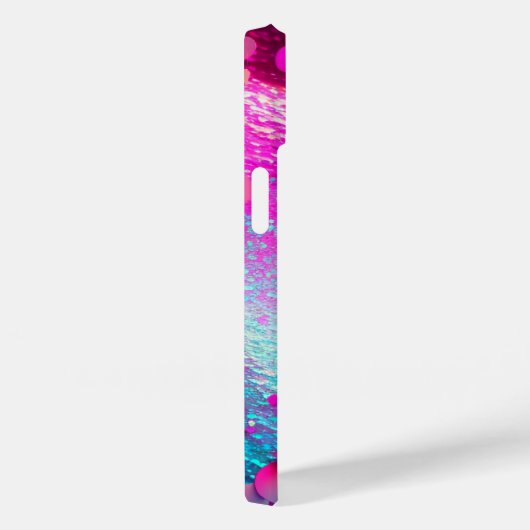 Monogram Diep Roze Holografische Glitter Case-Mate iPhone Case (Achterkant / Rechts)