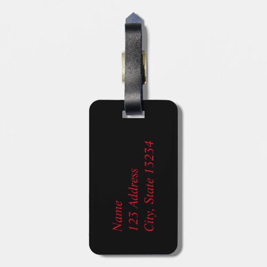 Monogram Dieprode Luipaard Dierenprint Bagagelabel (Achterkant verticaal)