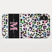 Monogram Dierenprint Leopard Girly Case-Mate iPhone Case (Achterkant (horizontaal))