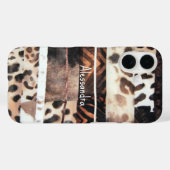 Monogram dierenprint luipaard bruin beige crème Case-Mate iPhone case (Achterkant (horizontaal))