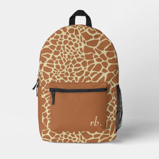 Monogram dierlijk Giraffe huidpatroon Bedrukte Rugzak (Voorkant)