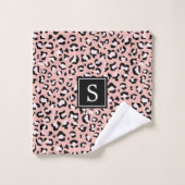 Monogram - Dierlijke afdruk, gepotte luipaard - Ro Bad Handdoek (Wasdoekje)
