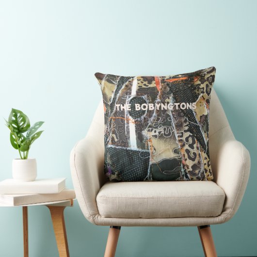 Monogram dierprint luipaard patchwork patroon  kussen (Stoel)