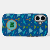 Monogram Dinosaurus iPhone / iPad hoesje (Achterkant (horizontaal))