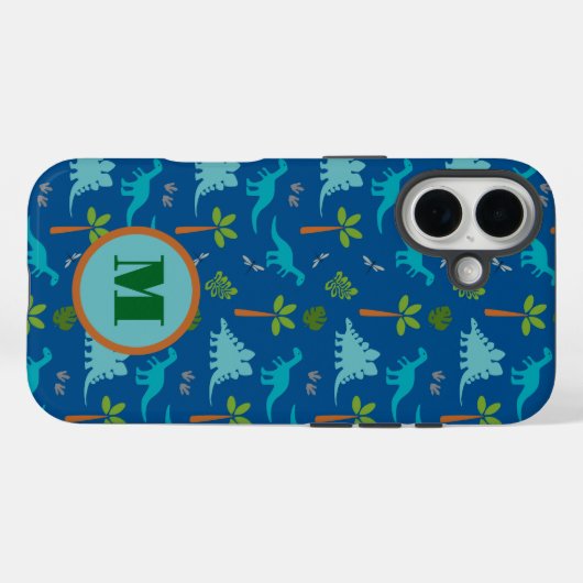 Monogram Dinosaurus iPhone / iPad hoesje (Achterkant (horizontaal))