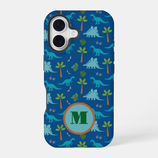 Monogram Dinosaurus iPhone / iPad hoesje iPhone 16 Hoesje (Achterkant)
