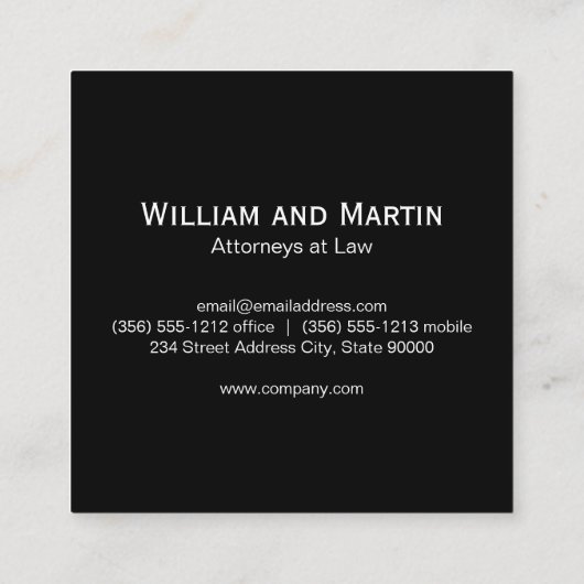 Monogram | Directeur Vierkante Visitekaartje (Achterkant)