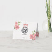 Monogram Disco Ball Weddenschap Foto Inside Bedankkaart (Achterkant)